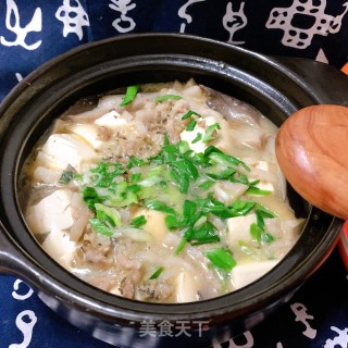雪菜肉丝平菇豆腐煲的做法步骤：11