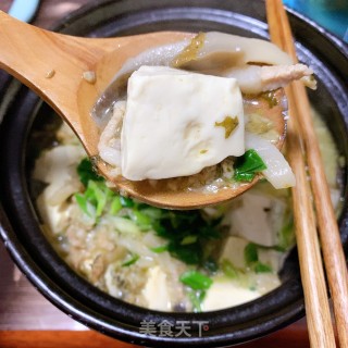 雪菜肉丝平菇豆腐煲的做法步骤：12