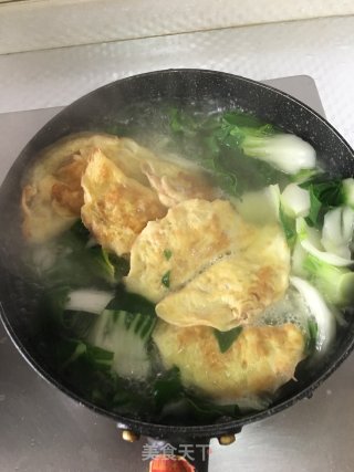 青菜蛋饺汤的做法步骤：5