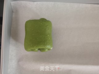 抹茶日式面包卷的做法步骤：10