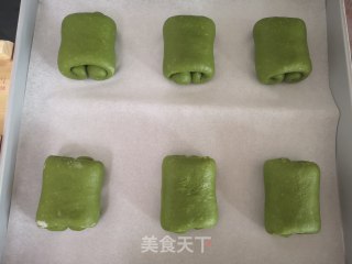 抹茶日式面包卷的做法步骤：11