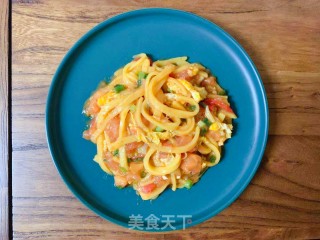 西红柿鸡蛋炒玉米饵丝的做法步骤：9