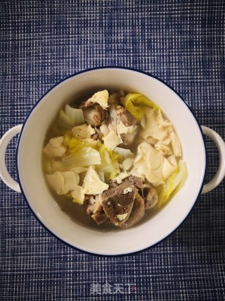 ＃快手营养餐＃白菜干豆腐炖大骨棒的做法步骤：8