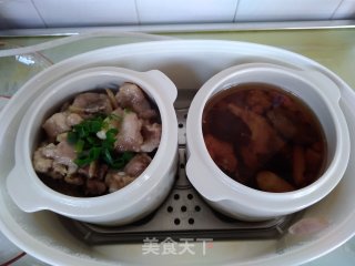 1个食排骨香菇蒸饭和益气补血炖汤的做法步骤：9