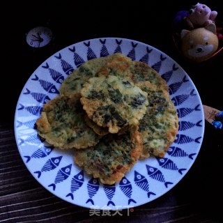 芹菜叶鸡蛋饼的做法步骤：7