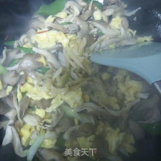 榨菜鸡蛋炒平菇的做法步骤：9