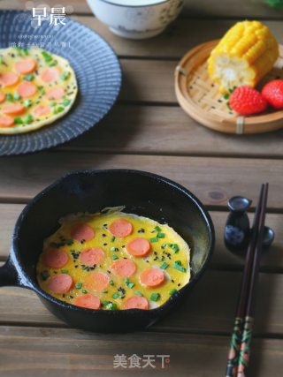 鸡蛋火腿肠饼的做法步骤：9