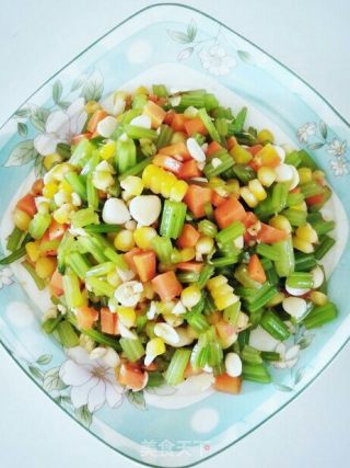 杏仁芹菜杂蔬拌的做法步骤：7