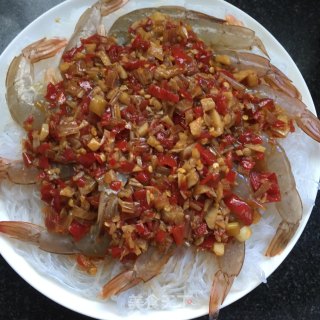 剁椒蒜蓉蒸青虾的做法步骤：6