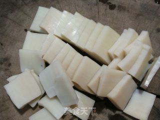 青菜南糕汤的做法步骤：2