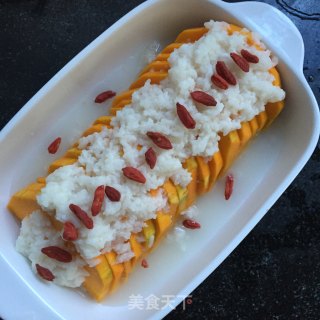 甜酒枸杞蒸南瓜的做法步骤：5