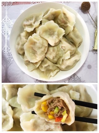 牛肉玉米蔬菜馅饺子的做法步骤：6
