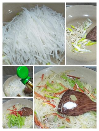 清炒白萝卜丝的做法步骤：5