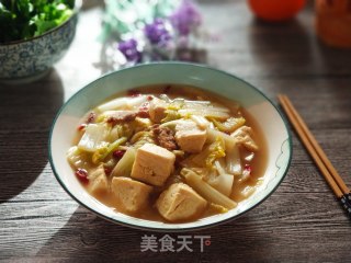 娃娃菜炖冻豆腐的做法步骤：11