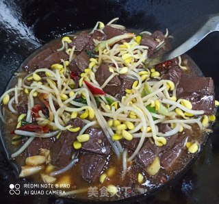 豆芽烧鸭血的做法步骤：5