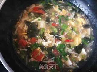 金针菇海带芽豆腐蛋花汤的做法步骤：14