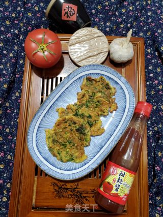 香菜虾皮蛋饼的做法步骤：12