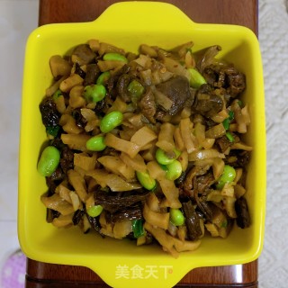 松茸毛豆炒萝卜干的做法步骤：9