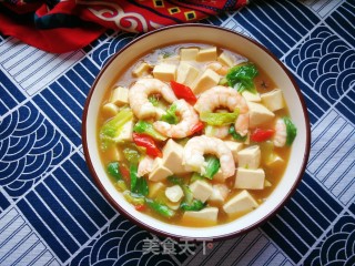 小白菜虾仁炖豆腐的做法步骤：16