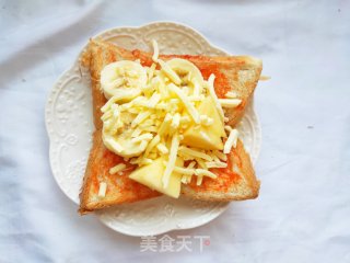 简单快手的上班必备早餐:水果吐司披萨的做法步骤：5