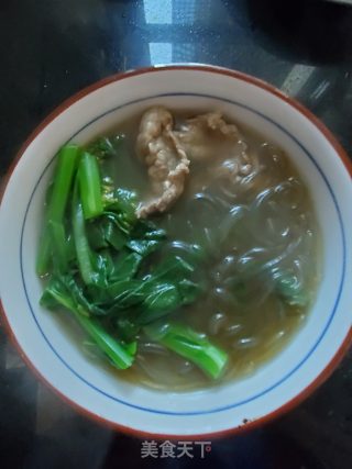 肉片菜心煮红薯粉的做法步骤：8