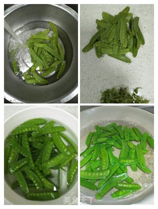 红绿黄白黑五色炒的做法步骤：2