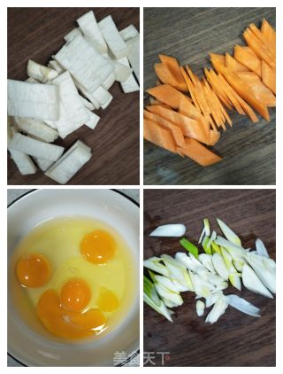 红绿黄白黑五色炒的做法步骤：3