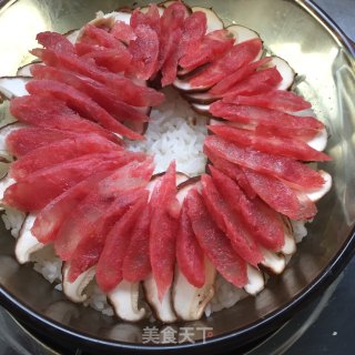 香菇腊肠煲仔饭的做法步骤：8