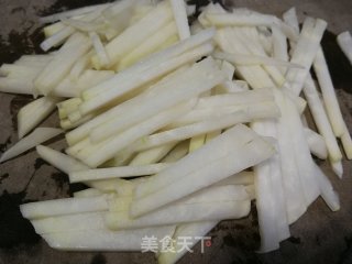 苤蓝炒肉丝的做法步骤：4