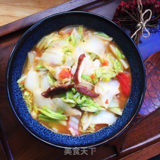 番茄香菇炒白菜的做法步骤：9