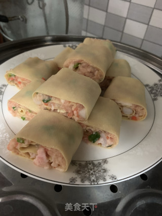 鱿鱼肉末千张卷的做法步骤：8