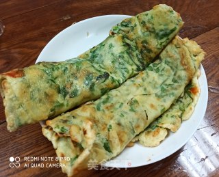芹菜叶蛋饼的做法步骤：7