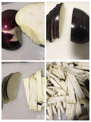 椒香茄子条的做法步骤：2