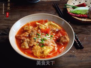 西红柿鸡蛋酥肉面的做法步骤：12