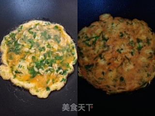 芹菜叶虾皮煎蛋——快手又健康的做法步骤：4