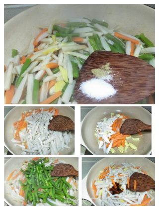 莲藕炒豆角的做法步骤：6