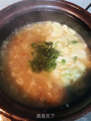 美味的西红柿蛋花疙瘩汤的做法步骤：10