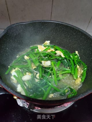 鸡蛋菜心炒粉条的做法步骤：9