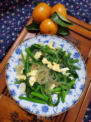 鸡蛋菜心炒粉条的做法步骤：11