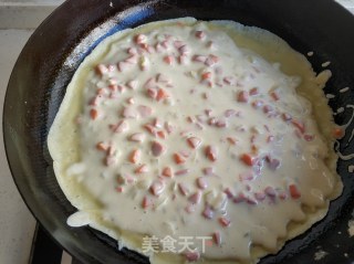 奶香杂蔬火腿饼的做法步骤：5