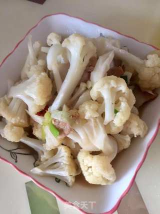 菜花炒肉的做法步骤：5
