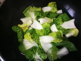 黄心菜炒卤豆腐的做法步骤：3