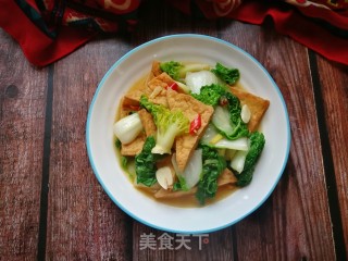 黄心菜炒卤豆腐的做法步骤：9