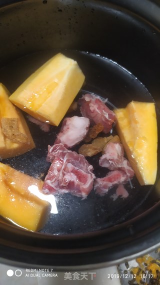 木瓜天麻汤的做法步骤：2