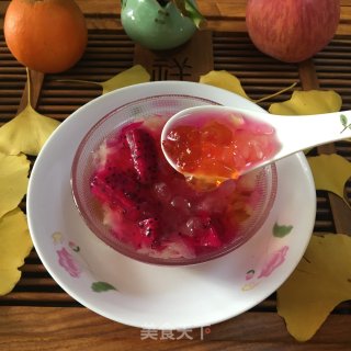 火龙果桃胶银耳汤的做法步骤：9