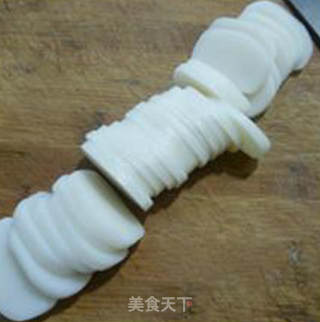 香菇荷兰豆炒年糕的做法步骤：5