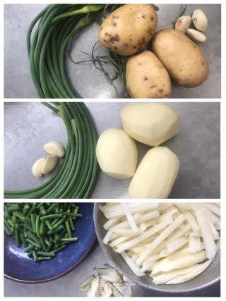 蒜苔炒土豆的做法步骤：1