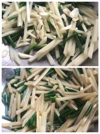 蒜苔炒土豆的做法步骤：3