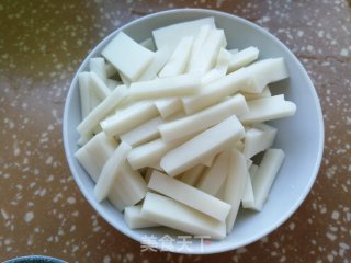 鸡肉乌菜炒年糕的做法步骤：3