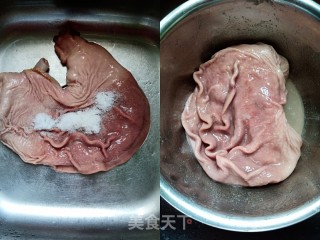 白果淮山煲猪肚的做法步骤：3